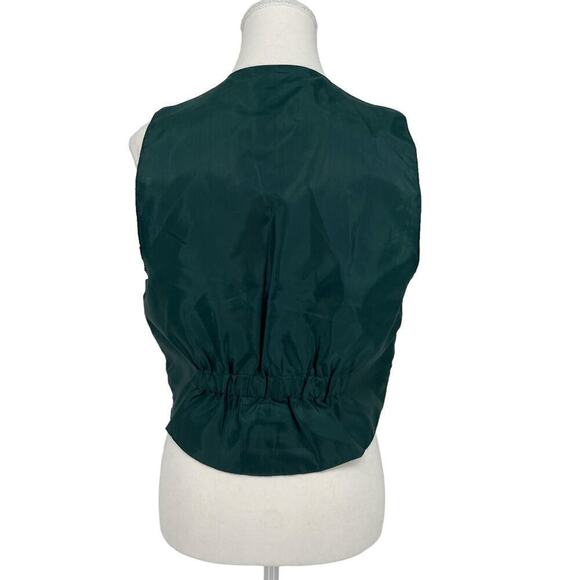 Vintage 90’s Learsi Vest Suede Leather Plaid Patchwork Green Small - Picture 3 of 9